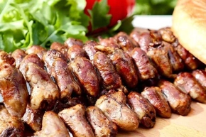 Шашлык из куриных сердечек